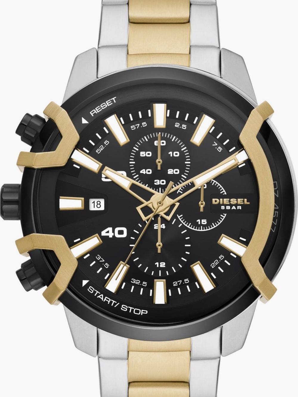 Diesel Gold and Black Chronograph Bracelet Watch